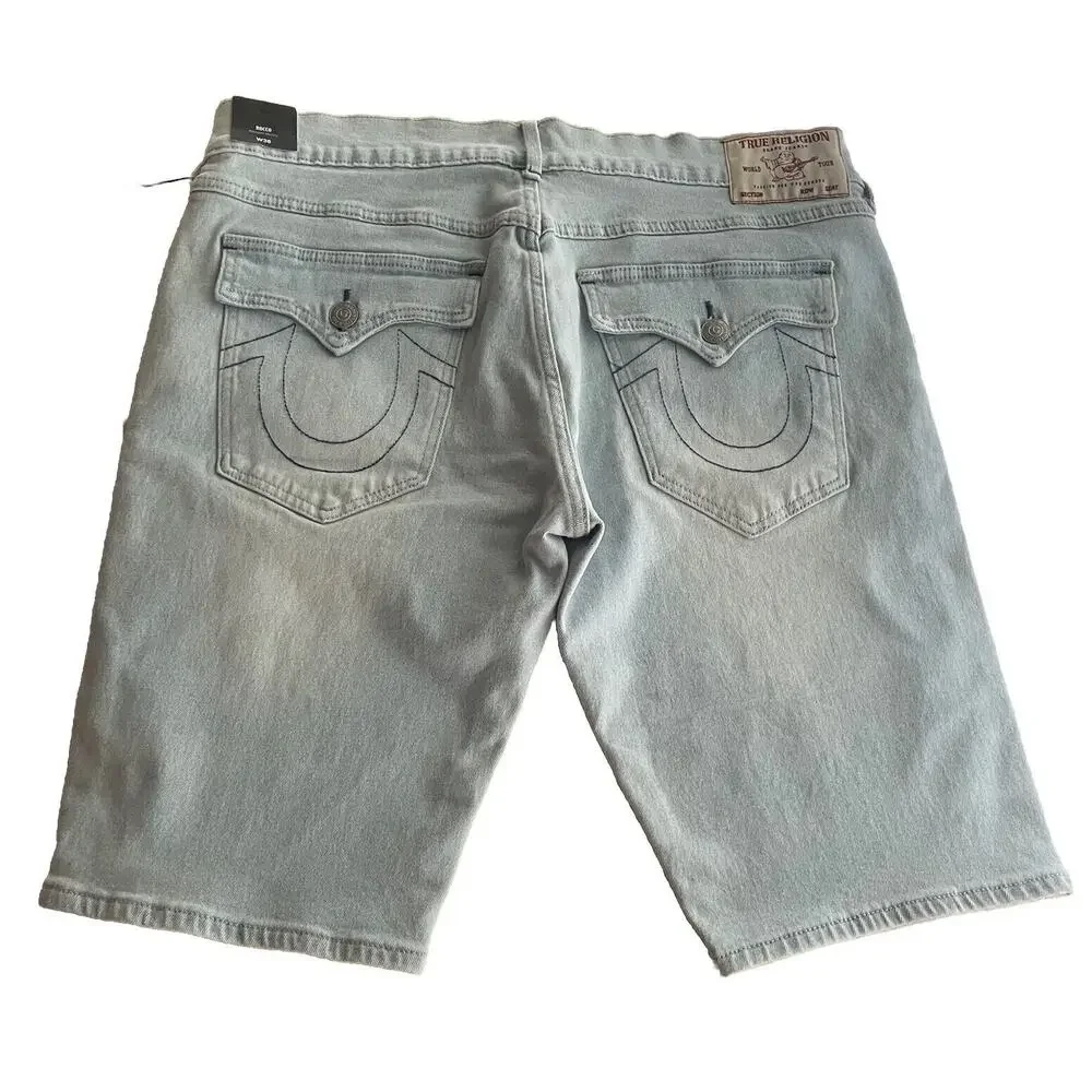 True Religion Shorts Rocco Flap 5 Pocket Relaxed Skinny Denim Mens 36 New‎